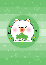 Simple White Bear Love Green Theme