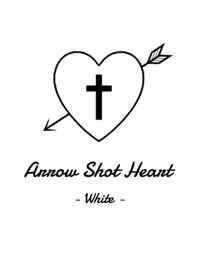 Arrow Shot Heart - White -