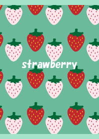 red strawberry white strawberry on BG