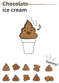 Chocolate ice cream (Simple / White)