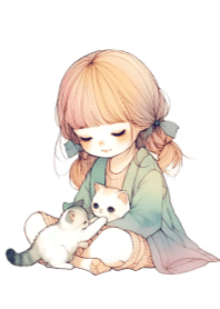Girl and Cats V.16