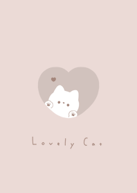 ねことハート。ピンクベージュ