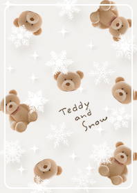 beige Bear playing in the snow 05_2