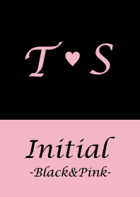 Initial "T&S" -Black&Pink-