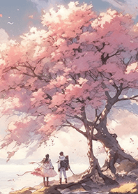 櫻花樹下的情侶❤夢幻無邊天空15