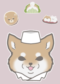 柴犬 和菓子[beige-pink]