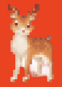 Cervo Pixel Art Tema Vermelho 03