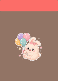 Fluffy Bunny Brown&Red