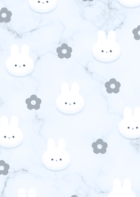 Rabbit and Flower blue16_2