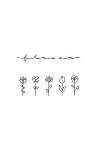 ดอกไม้ * white black