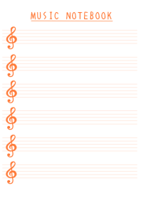 VERMILION COLOR MUSICAL NOTES/WHITE
