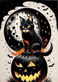 halloween cat B07DA7