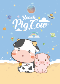 Pig&Cow The Beach Blue Pastel