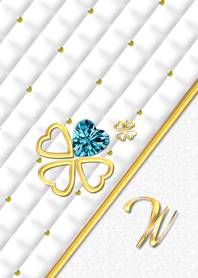 Initial"W" 3月の誕生石アクアマリンと共に