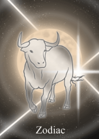 Zodiac cow and moon JPN