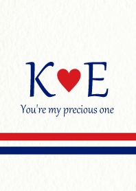 K&E イニシャル -Red & Blue-