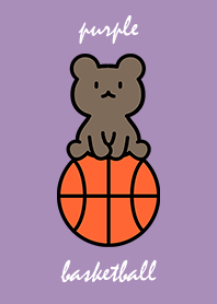 basketball and sitting bear cub purple.