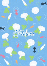 ดอกไม้ 011 ผักบุ้ง×สีขาว×ท้องฟ้าสีคราม