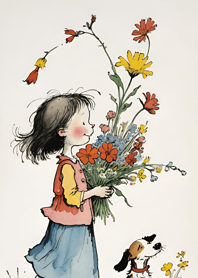 Little girl and dog   60FC13