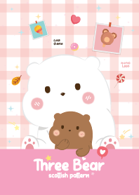 Three Bears Scottish Pattern Pink