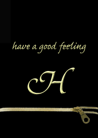 大人かわいい ジッパー イニシャル for H