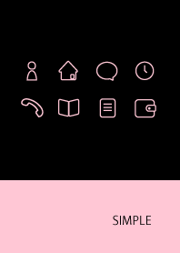 大人シンプル/ピンクブラックツートン