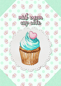 Mint cream cup cake