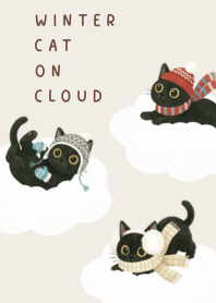 Black Cat on Cloud Winter Light Brown