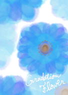 Gradation Flower - blue-