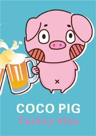 Coco Pig-Turkey blue& Pink orange