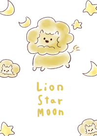 簡約獅子月亮星星白藍