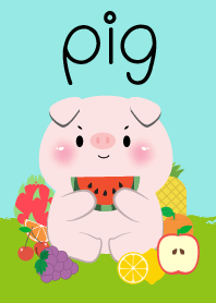 Cute Pig Love Fruit Theme