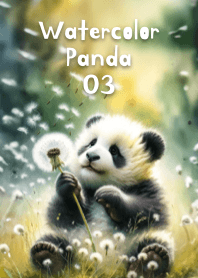 Cute Baby Panda in Watercolor 03