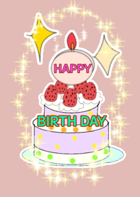HAPPY BIRTH DAY pink beige