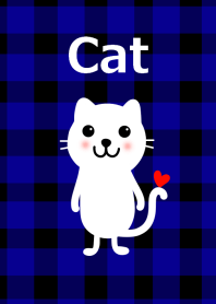 White cat and check pattern 2 from japan