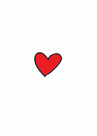(simple red heart x white )