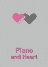 Piano and Heart gray pink