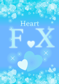 F&Xイニシャル運気UP!幸せのハート青ブルー