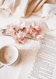 spring_Coffee time_pink flower