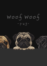 Woof Woof - Pug - BLACK/GRAY