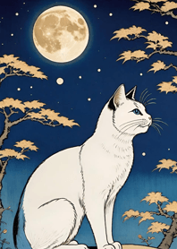 Cat under the Moon Ba353a