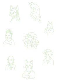 Famous Paintings Cats_white4