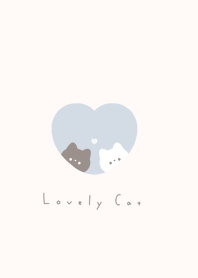 Pair Cats in Heart/ blue beige LB.