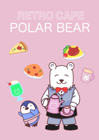 Retro cafe polar bear(English)