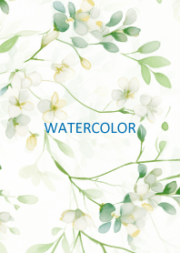 Watercolor-Small green flower 35