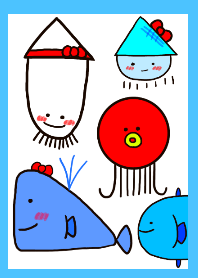 絵がヘタな人が描いたシンプルな魚たち