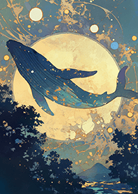 滿月飛耀藍鯨❤️童話風