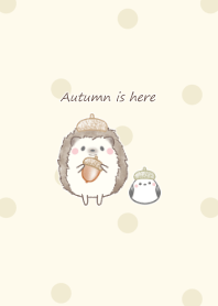 Hedgehog and Shimaenaga -acorns- yellow2