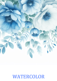 WATERCOLOR-LIGHT BLUE FLOWER 8
