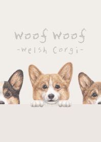 Woof Woof-Welsh Corgi 01-PASTEL IVORY